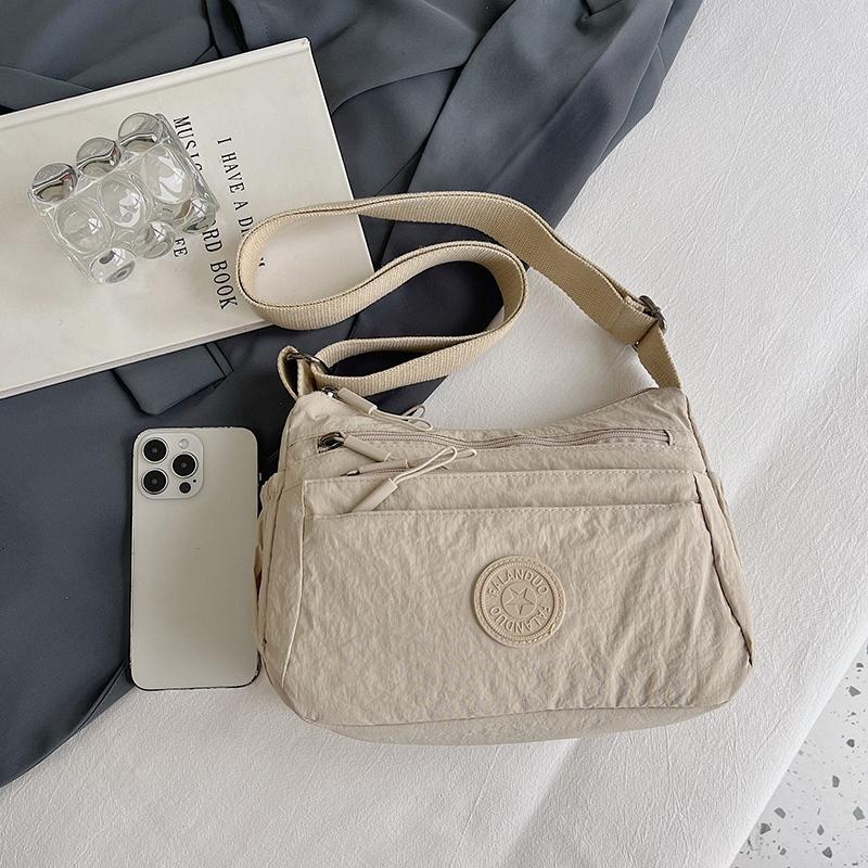 Solid Color Crossbody Bag Women's Multi-Compartment Lightweight Shoulder Bag