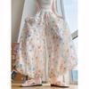 Summer Floral Palazzo Pants Women High Waist Loose Print Wide Leg Trousers Drapery
