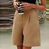 Women's Summer Slim Fit High Waisted Loose Fit Slimming Straight Leg Casual Mid Length Pants Breathable Wide Leg Cropped Pants