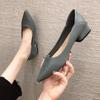 Mocassins Casuais de Couro Azul de Luxo para Escritório Salto Baixo Elegantes Calçados de Verão Femininos Sapatos de Bico Fino para Mulheres 2025 Um E Estiloso