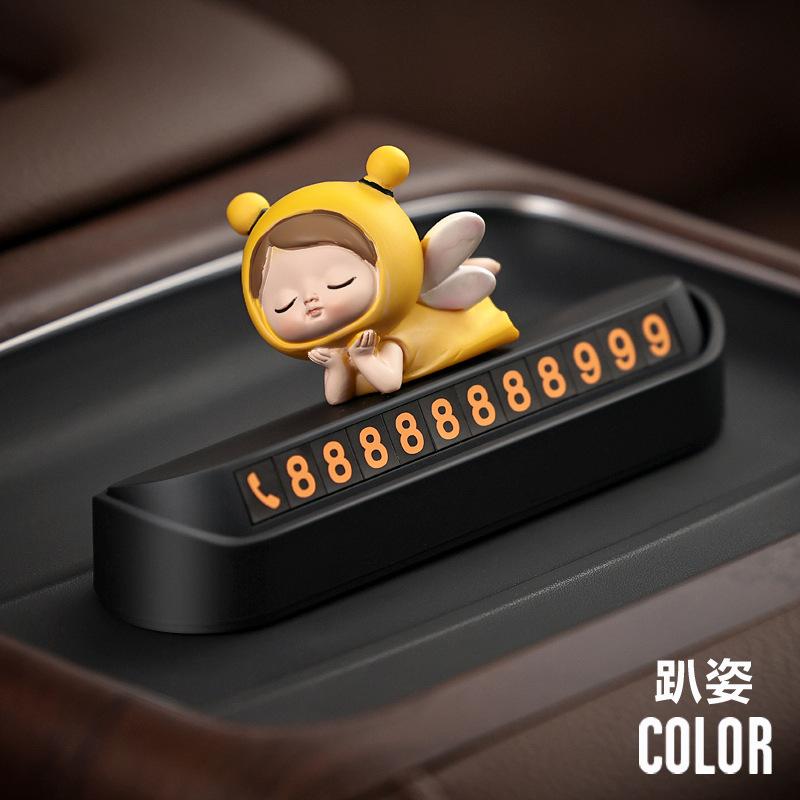 3 Styles Adorable Car Temporary Parking Sign, Vehicle Parking Assistance Phone Number Plate, Interior Decorations