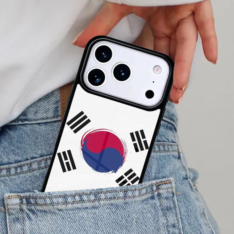 South Korea Flag Phone Case for iPhone 17ProMax 12 13 14 15 16e 17 Pro Max Plus Air Cover