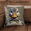 2D Cute Ducks With Bow Ties Throw Pillow Covers Pattern Cushion Cover Suitable For Sofa Bedroom Car Pillow Cover