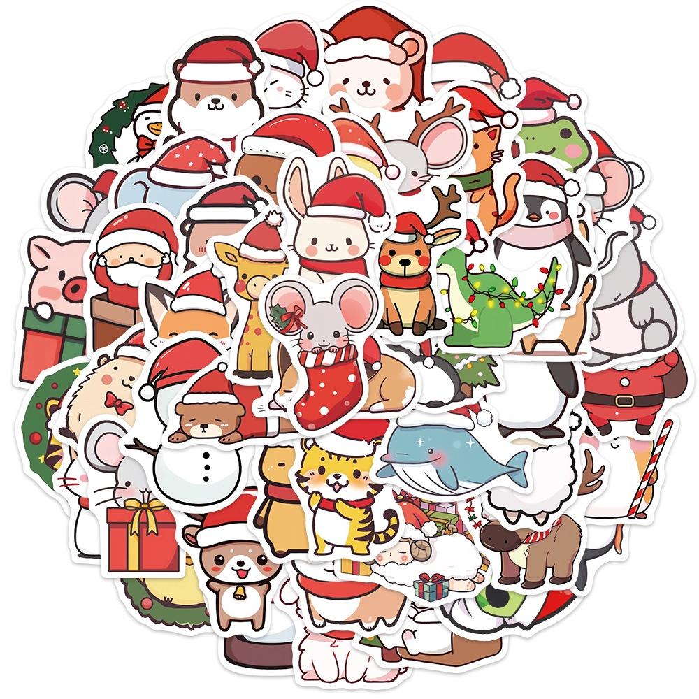 Your Guitar Make Notebook And Luggage Stand Out 50 Adorable Christmas Animal Doodle Stickers