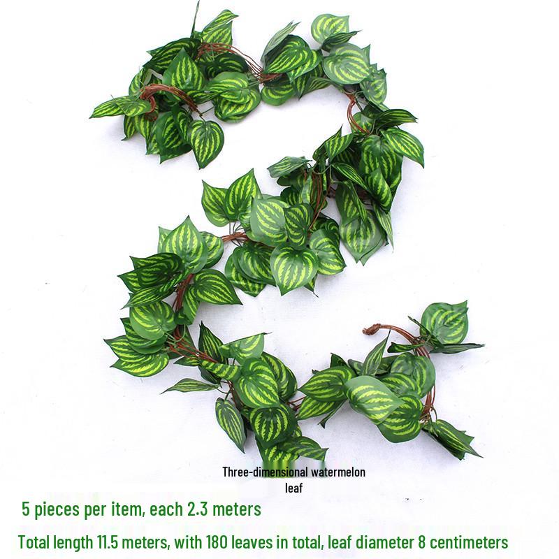 Efeutute Weinblätter Künstliche Deckenranke mit Rattan und Grünem Laub