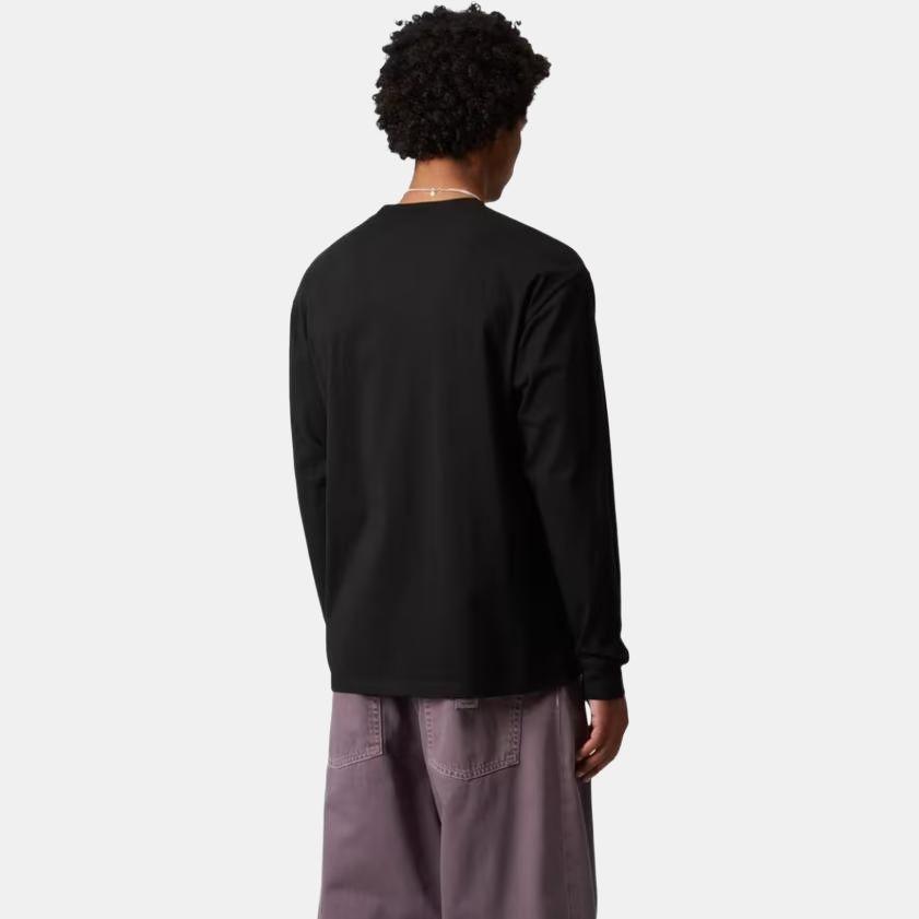 Carhartt WIP Pocket Heart Long Sleeve T-Shirt 'Black' Men's I035300-00E-XX