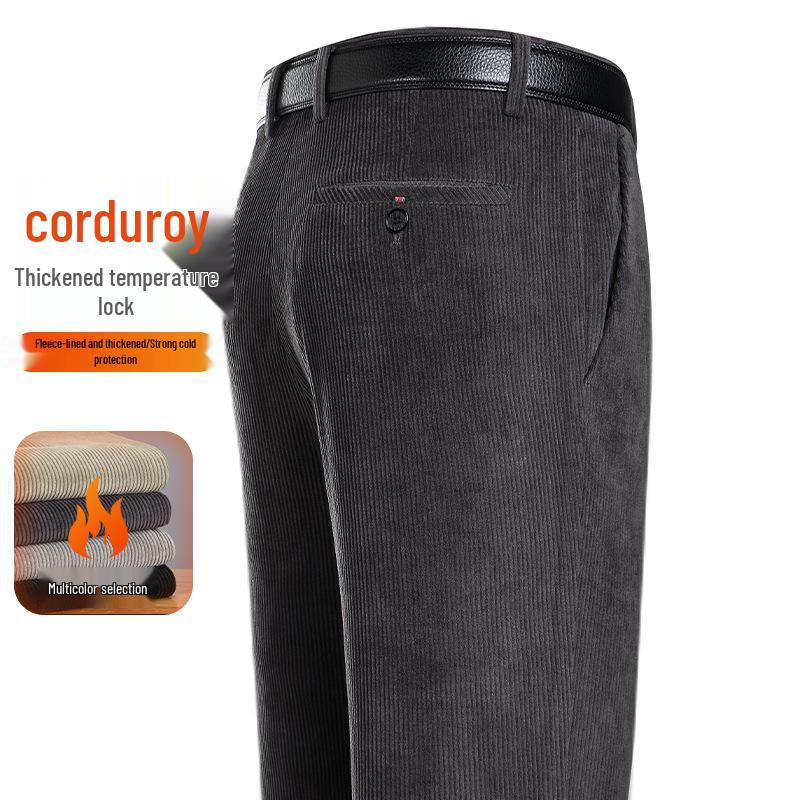 

2025 Autumn Thick Corduroy Straight-Leg Business Casual Pants 36 (2.9 ft)