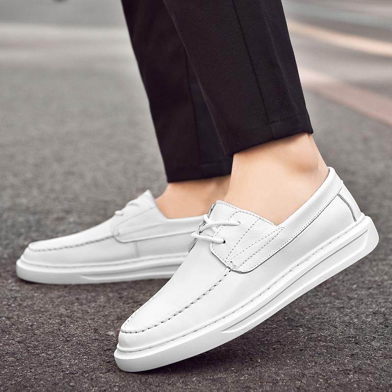 Echtes Leder Herren Freizeitschuhe Herren Atmungsaktive Slip-on-Fahrschuhe Herren Freizeitschuhe