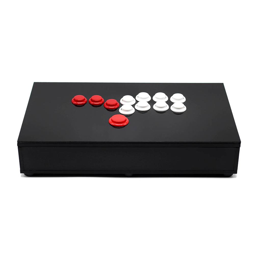 Controle de videogame com concha de metal, todos os botões, estilo Hitbox, joystick de fliperama, controle de luta, acessórios para jogos de PC
