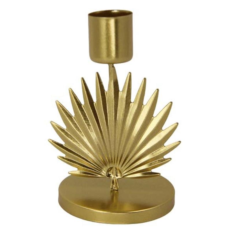 Iron Taper Candle Holder Unique Leaf Candle Stand For Wedding Dining Table And Party Decoration