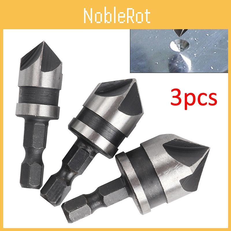 Precision Engineered 3pcs Hex Countersink Boring Bore Quick Change Drill Bit Tool Set For Wood And Metal