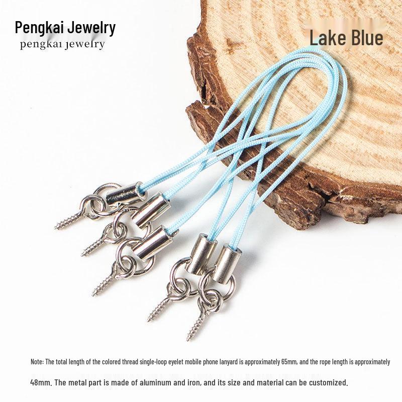 Kolorowy Pasek do Telefonu Komórkowego z Zawieszką z Oczkiem i Sznurkową Lalką - DIY Ręcznie Robiona Biżuteria Akcesoria