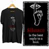 Coolmind ZG006 100% Cotton Exclusive Graphic Silence Print Men Tshirt Big Size O-neck Cotton Men Tshirt Loose Tee Shirts Tops