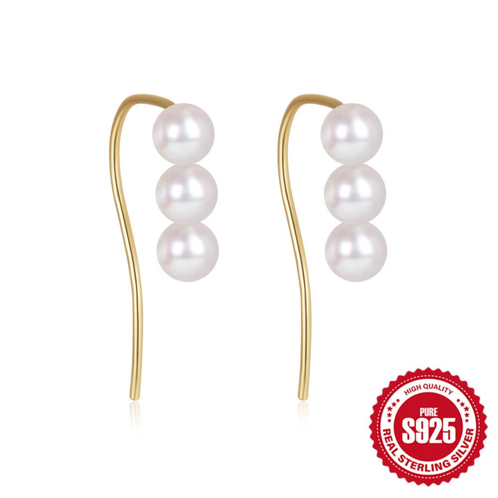 

Инс Жемчуг Циркон S925 Стерлинговое Серебро Темперамент Элегантный Дизайн Серьги Серьги Ушные Крючки Жемчужные Серьги 925 Silver