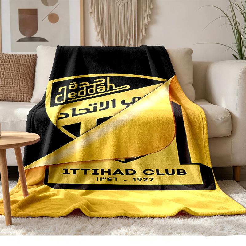 Al‑Ittihad FC Soft and comfortable flannel Suitable for sofas living rooms outdoor camping travel and also makes a great anniversary gif