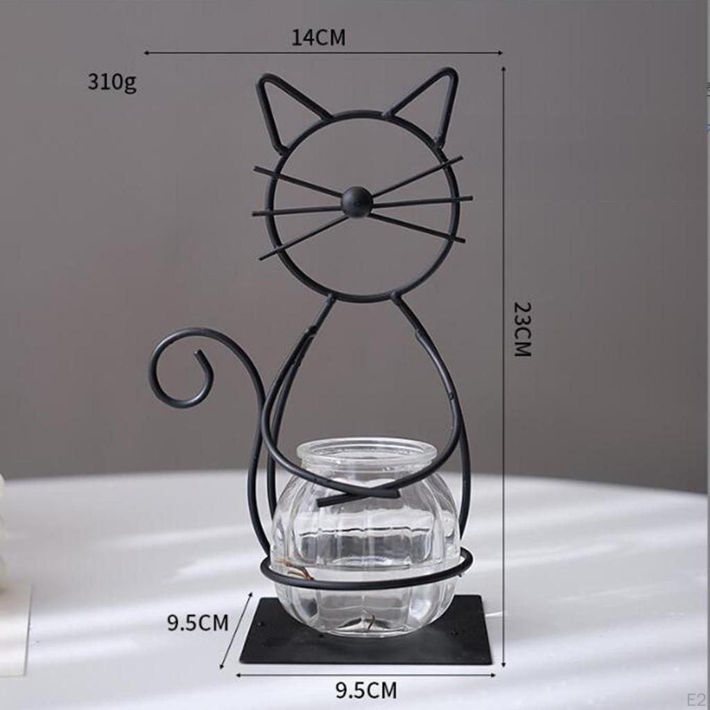 Katzen-Pflanzgefäß aus Glas, Vasenhalter, Desktop-Pflanzgefäß, Hydrokultur für