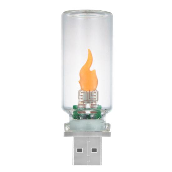 USB Flame Night Light with Touch Control Realistic Flickering LED Candle for Home Car