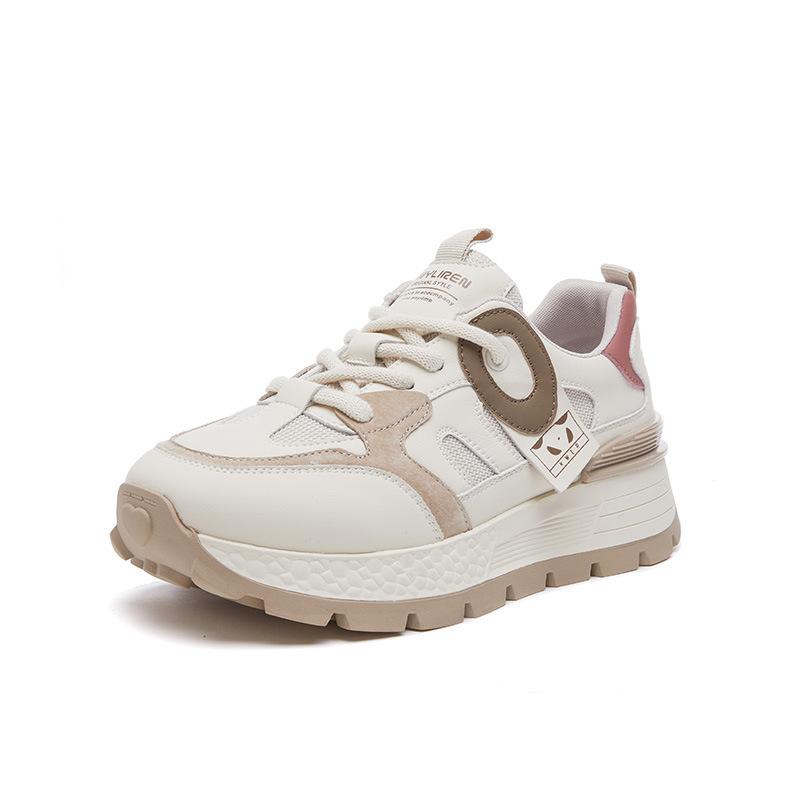 

Women s four seasons new platform women s shoes Korean version platform heightening breathable contrasting color casual fashion dad shoes 2025 35
