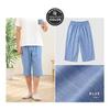 Aimedia Relaxed Steteco Men's 3/4 Length 100% Cotton Blue Check Thin Loungewear Pajamas Room Wear Pants Shorts
