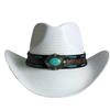 2026 Summer Cowboy Hat Sun Shade Hat Black Summer Thickened Sun Shade Hat Cowboy Straw Hat Men's and Women's Beach
