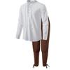 2Pcs Men's Medieval Knight Costume Set Renaissance Cosplay Pirate Shirts Ankle Banded Pants for Halloween Cotton Linen Fabric