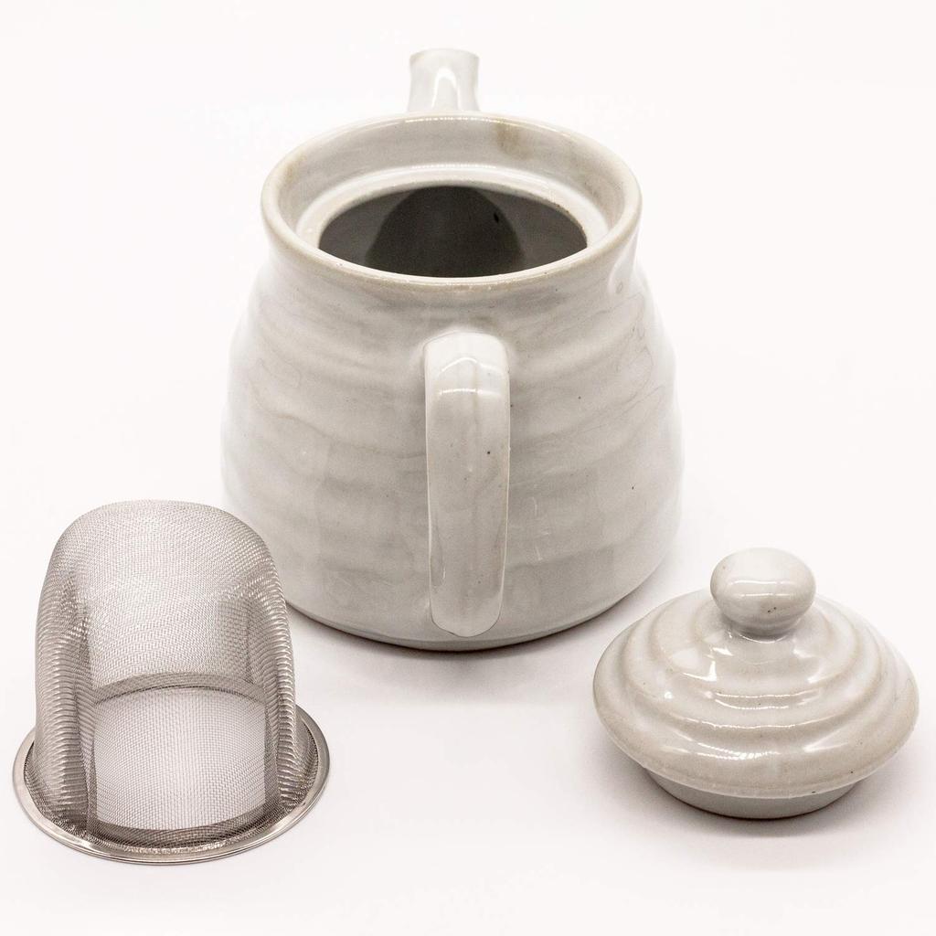 Mino Ware Pot, Approx. 530ml, White Glaze, Rokubei, Made in Japan, 500-11