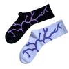 "Trendy Lightning-Stripes Unisex Mid-Tube College Style Skateboard Socks"