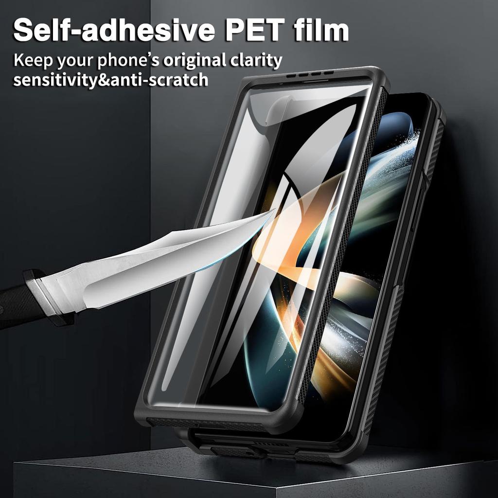 for Samsung Galaxy Z Fold 5 Case,Heavy Duty Protective Camera Lens Cover S Pen Holder & Hinge Protection Rugged Stand Cover