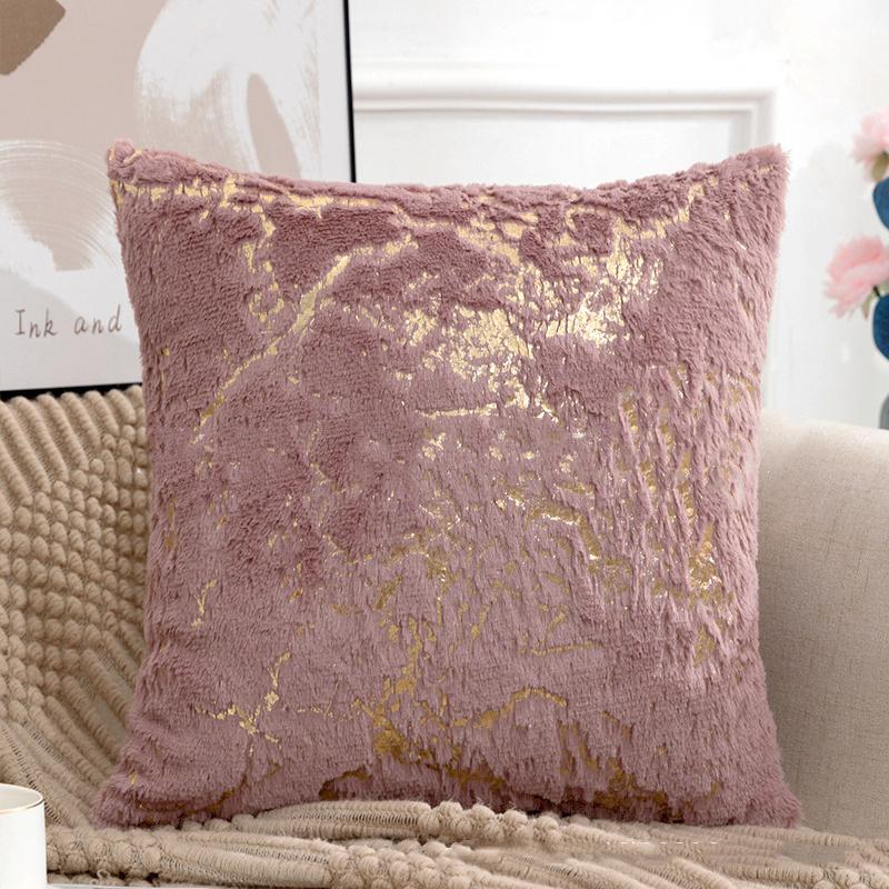Plush Golden Fur Cushion Cover White 43x43 Decorative Pillow Cover for Sofa Home Decor Pillow Case Gray Black Fur Cushion Cover