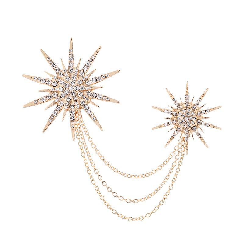 Baroque Rhinestone Pearl Corsage Necklace Brooch - Retro British Court Suit Accessory