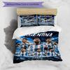 Lionel Messi Football Celebration Bedding Set,Cozy Bed Linen for Teen Room Decoration,Soccer Lover Gift,Washable Duvet Cover with Pillowcases,Football