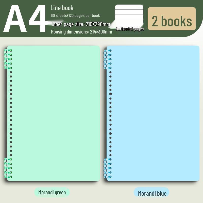 Morandi Colors Detachable Coil Notebook - B5, A4, A5 - Student-Friendly, High-Quality Loose-Leaf Design