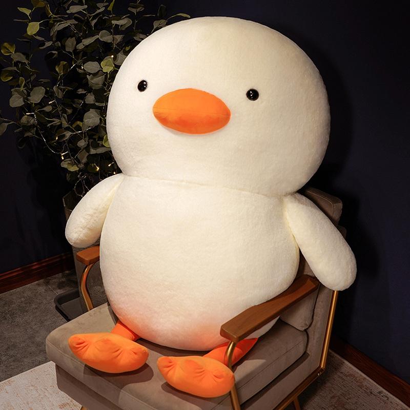 Giant Princess Duck Plushie Soft Sleeping Duck Hug Pillow Cushion For Kids Birthday Gift Orange Sleepy Head White Duck