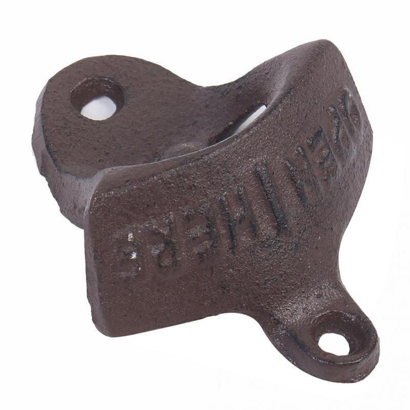 Vintage Antique Home Kitchen Wall Mounted Bar Beer Glass Bottle Cap Opener Gift (Color: Copper)