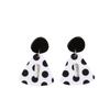 2026 New Style Black Polka Dot Acrylic Dangle Earrings – Niche, High-End, Light Luxury Design
