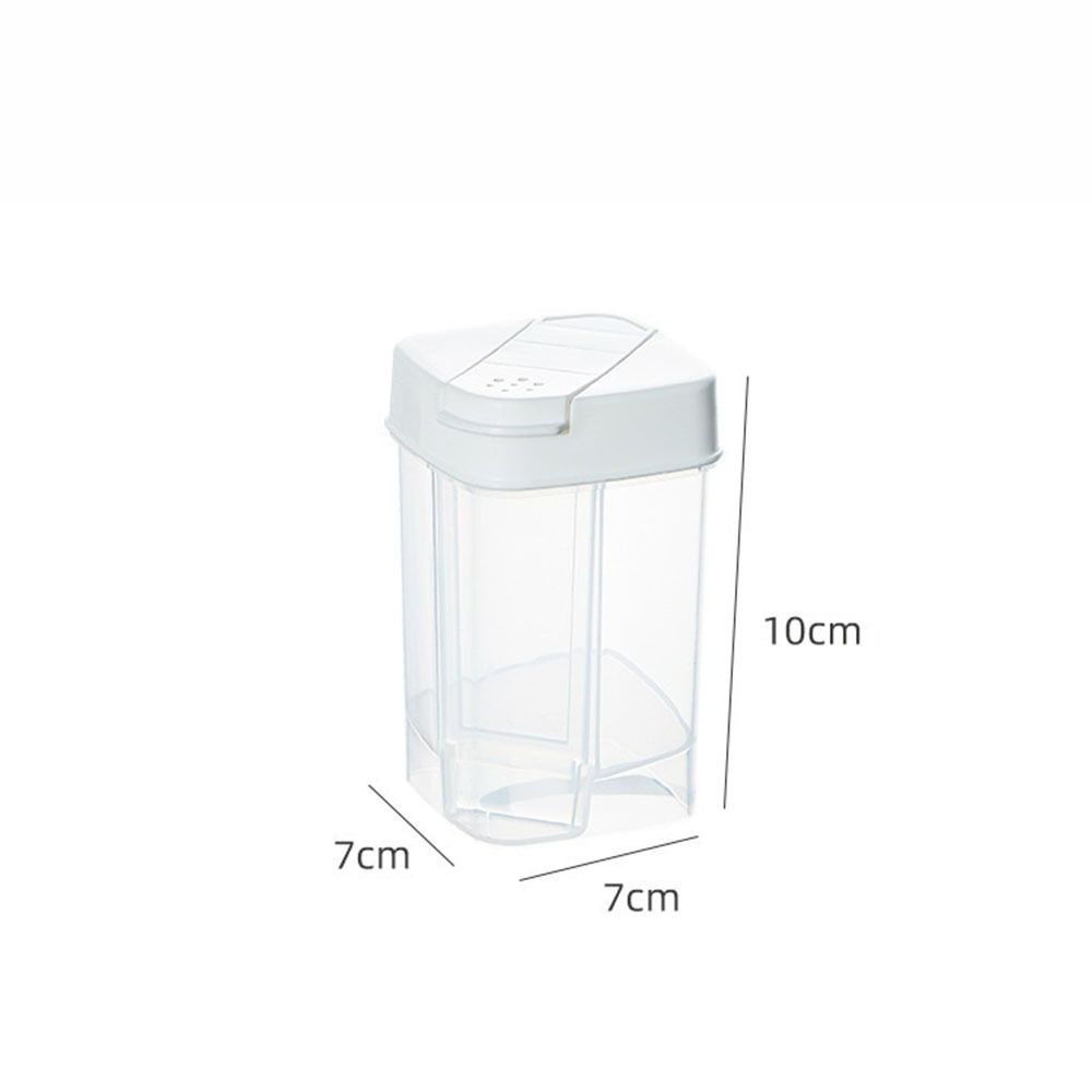 Odolná plastová kořenka průhledná s dvojitým víčkem dózy na koření solnička na dávkování bylinek prášků soli pepře