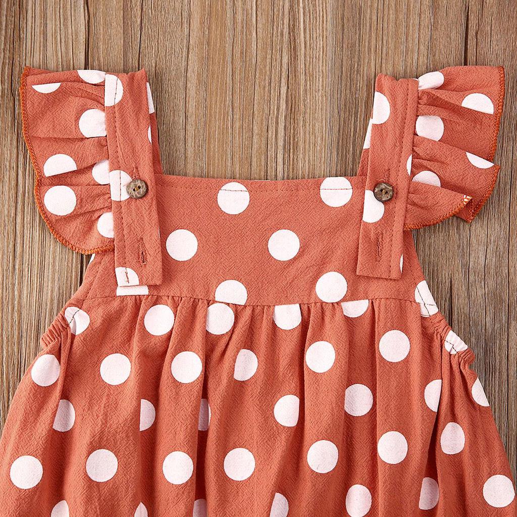 Summer Baby Newborn Toddler Infant Baby Girl Hat Jumpsuit Bodysuit Dots Print Clothes Sunsuit Clothing