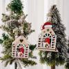 New Wooden Christmas Tree Decorations: Santa, Old Man, Snowflake, Faceless House Pendant.