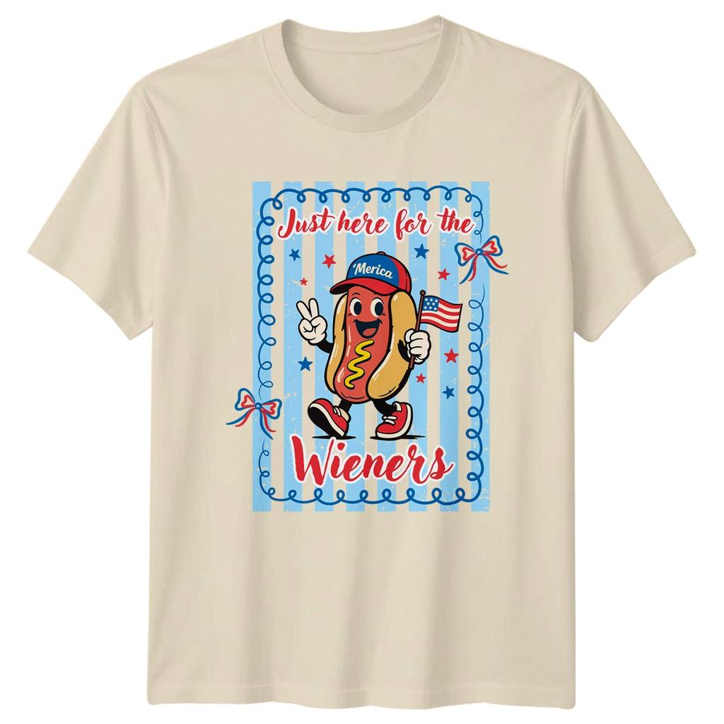 Just Here For The Wieners Unisexs TShirt 4th Of July BBQ Gift For Her