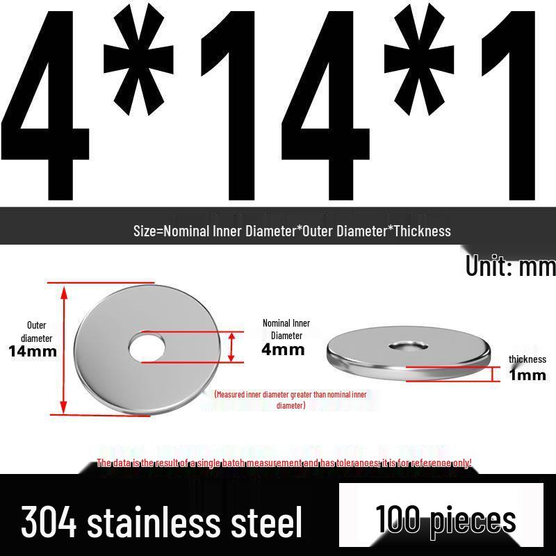 Thickened 304 Stainless Steel Flat Washer Spacer (M2-M36)