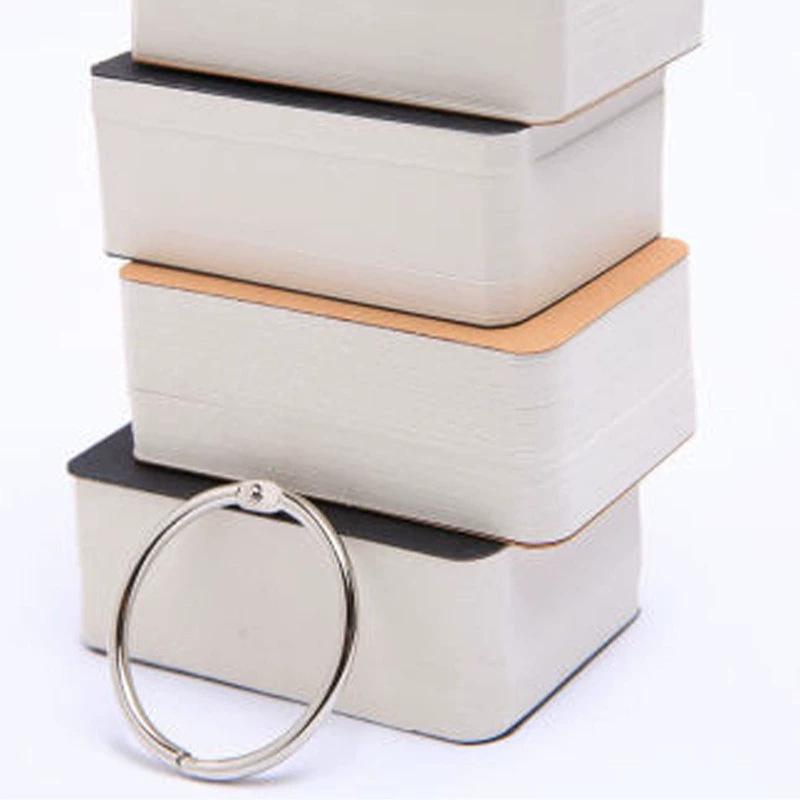 White DIY Portable Handwritten English Word Card with Iron Ring