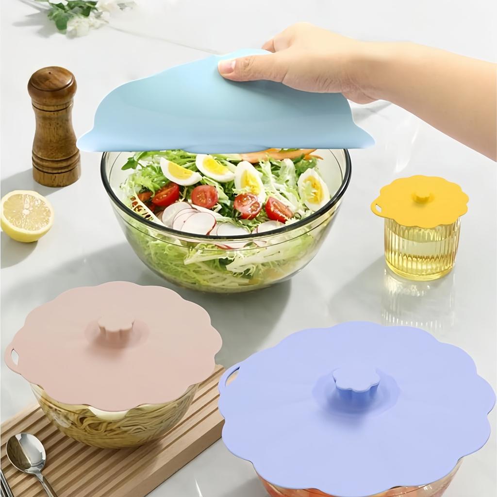 5 Sizes Silicone Lids Kitchen Specialty Tools Reusable Airtight Silicone Bowl Covers Microwave Safe Silicone Pot Covers