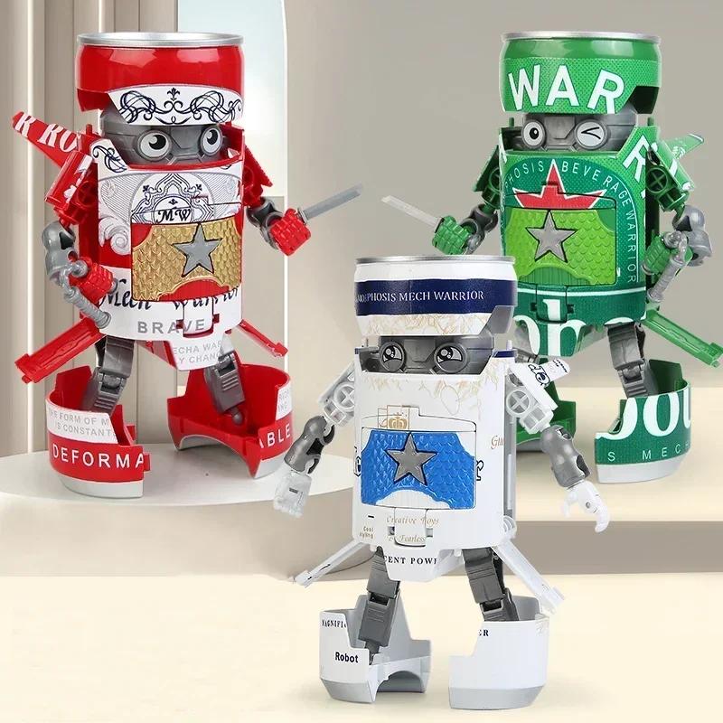 Beer Deformed Robot Action Figure Cartoon Deformation Robot Creative Warrior Model Deformation Educational Toys