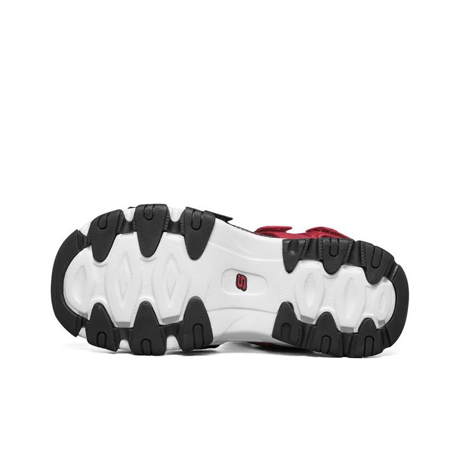 Skechers DLites 2.0 Mesh Comfortable Beach Sandals Women Sandals Black White Red 66666284-BKRD