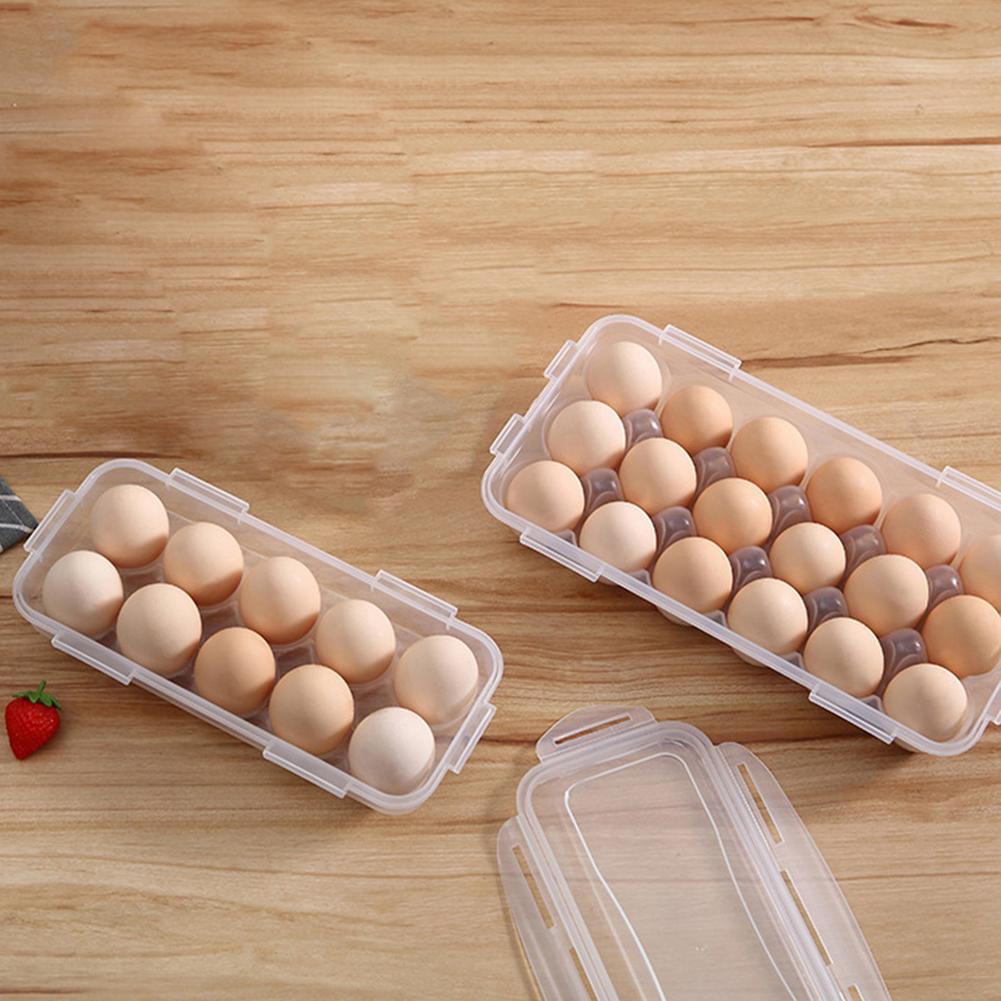 Egg Storage Box With Lid Kitchen Refrigerator Egg Box Egg Drop Rack Egg Storage Box Fridge Egg Organizer 10 18 Grid Egg Tray