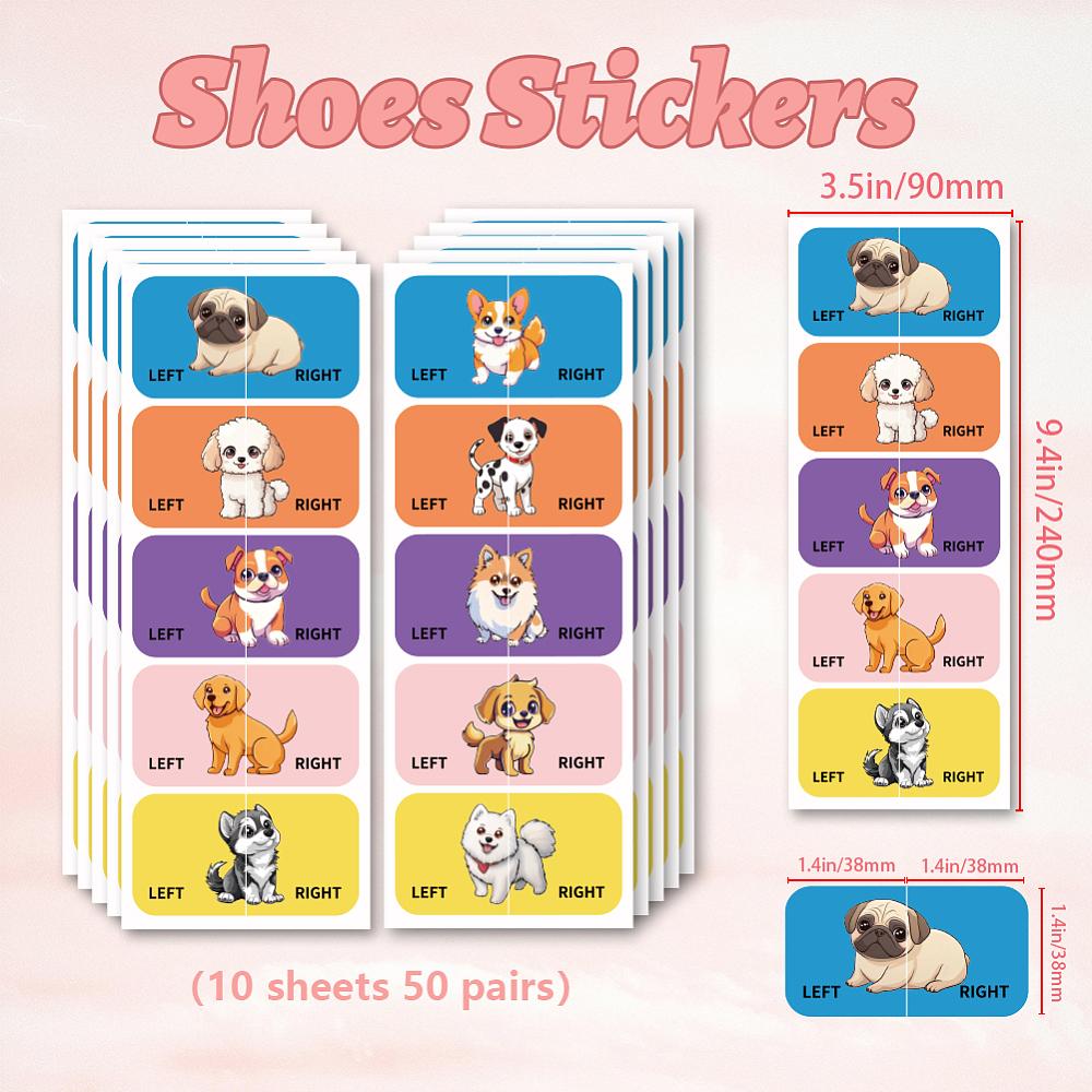 Waterproof Paper Sticker Rectangle Dog 240x90mm