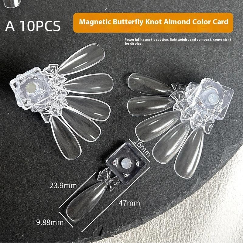 Yy Magnetic False Nail Tip Display Clear Natural Color Card Polish Gel Stand Board Nail Palette Manicure Nail Glue Practice Tool