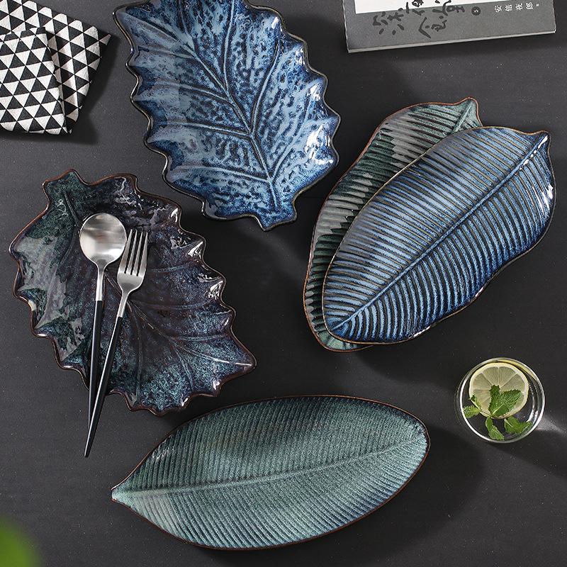 Creative Kiln Turned Commercial Large Chicken Steak Snack Plates Home Sushi Plates El Buffet Ceramic Home Fish Plates