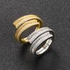 Hip Hop Ring Geometric Full Diamond Men's Personalized Ring Electroplating Fashion Trendy Men's Hip Hop Decoration