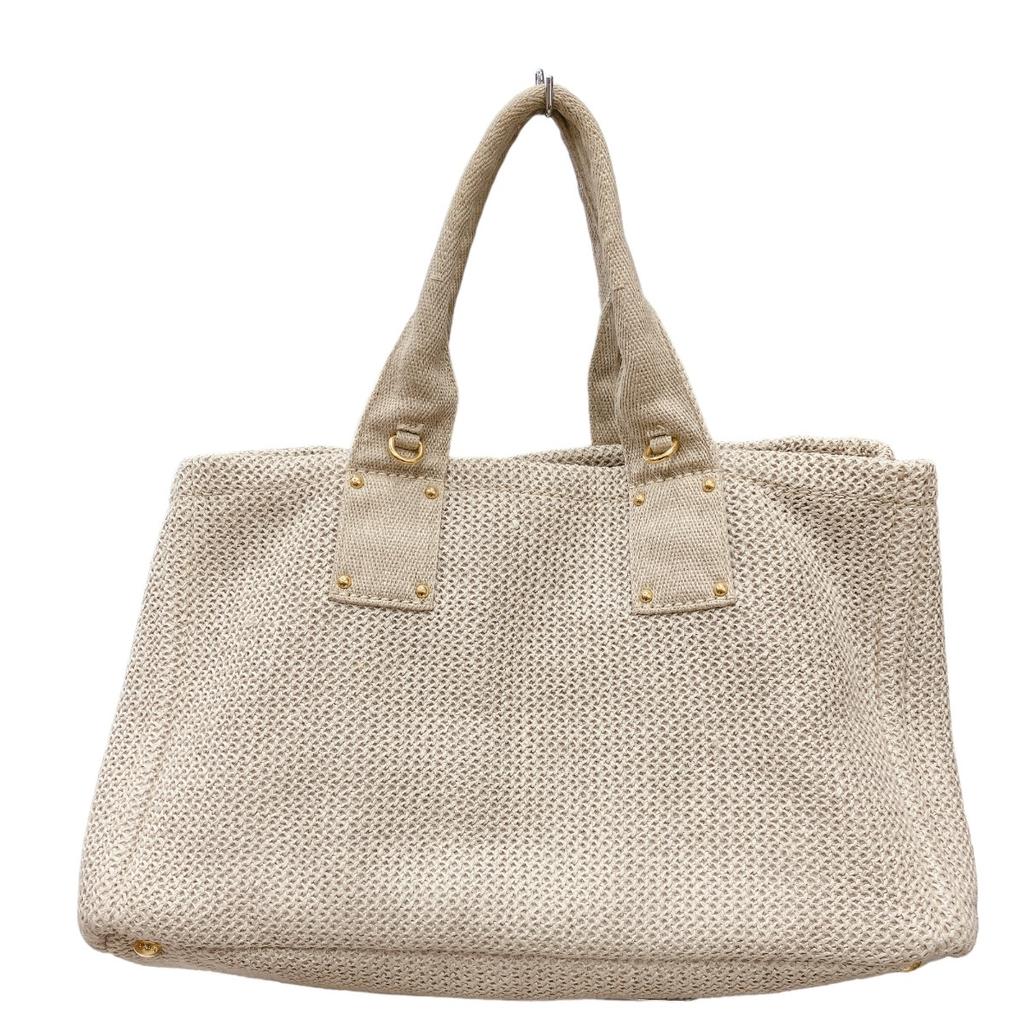 Prada Canvas Canapa Tote Bag Canvas Beige Women Used